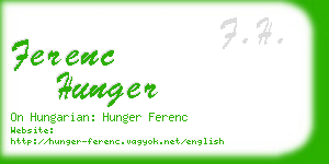 ferenc hunger business card